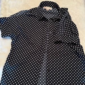 Michael Kors cold shoulder polka dot top size XS        Excellent condition!